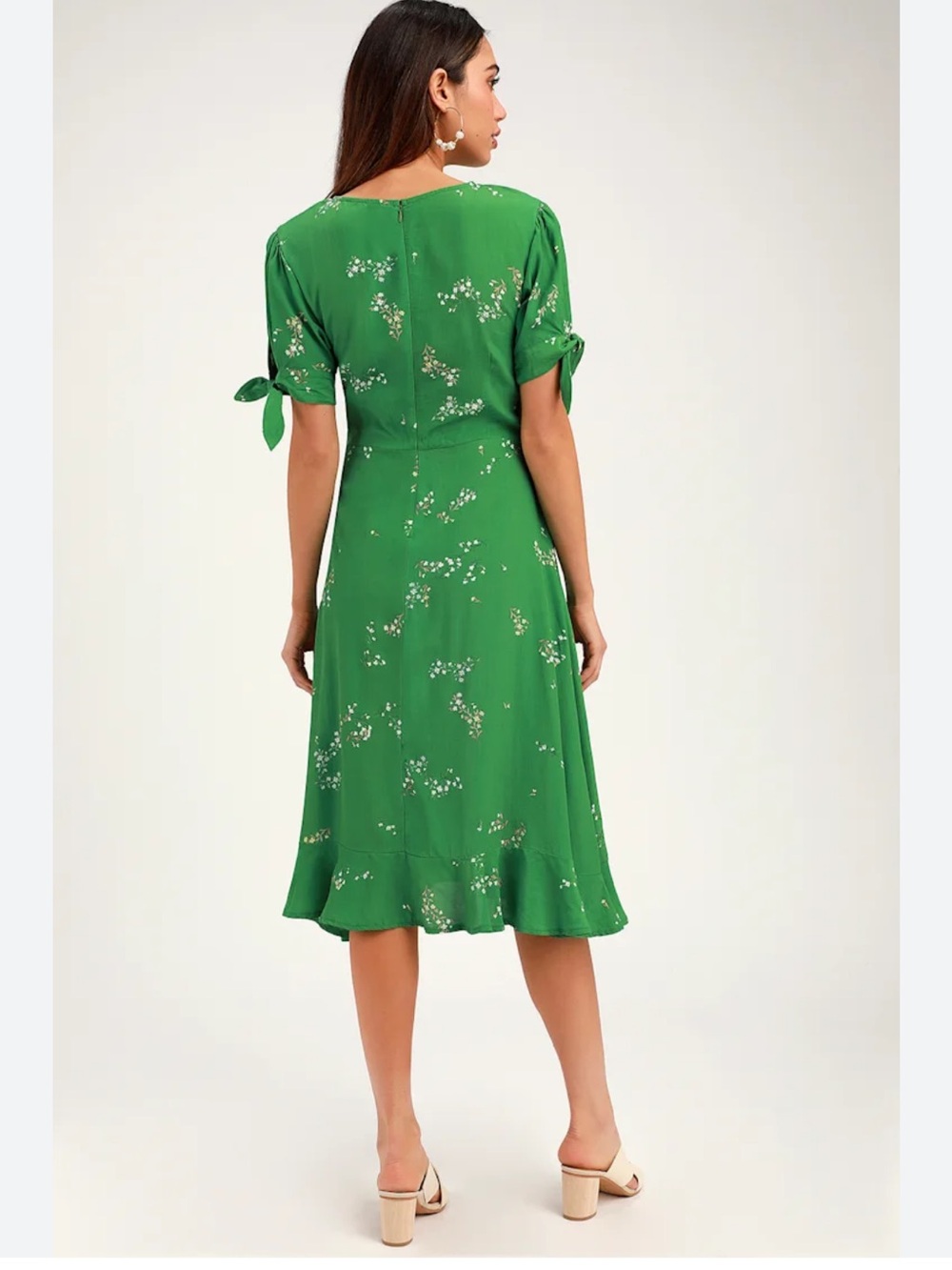 🌻 FAITHFULL THE BRAND Emilia green floral print dress 6